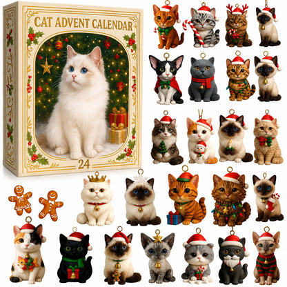 24 Festive Cat Figures for the Christmas Countdown