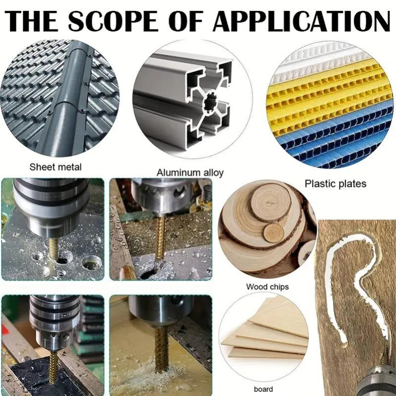Ultra-Practical Titanium-Coated Drill Bit Set