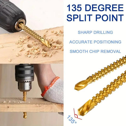 Ultra-Practical Titanium-Coated Drill Bit Set