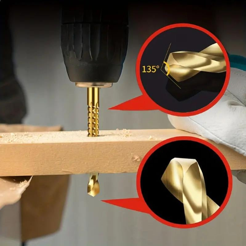 Ultra-Practical Titanium-Coated Drill Bit Set