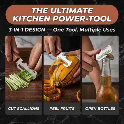 🔥2-in-1 Stainless Steel Vegetable Peeler with Wooden Handle & Bottle Opener🔥