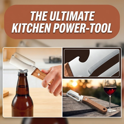 🔥2-in-1 Stainless Steel Vegetable Peeler with Wooden Handle & Bottle Opener🔥