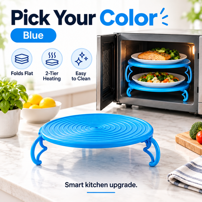 📢TWO PLATES. ONE CYCLE. MORE WAYS TO USE IT. Use it as a 2-tier microwave rack, then bring it to the table as a convenient plate mat.