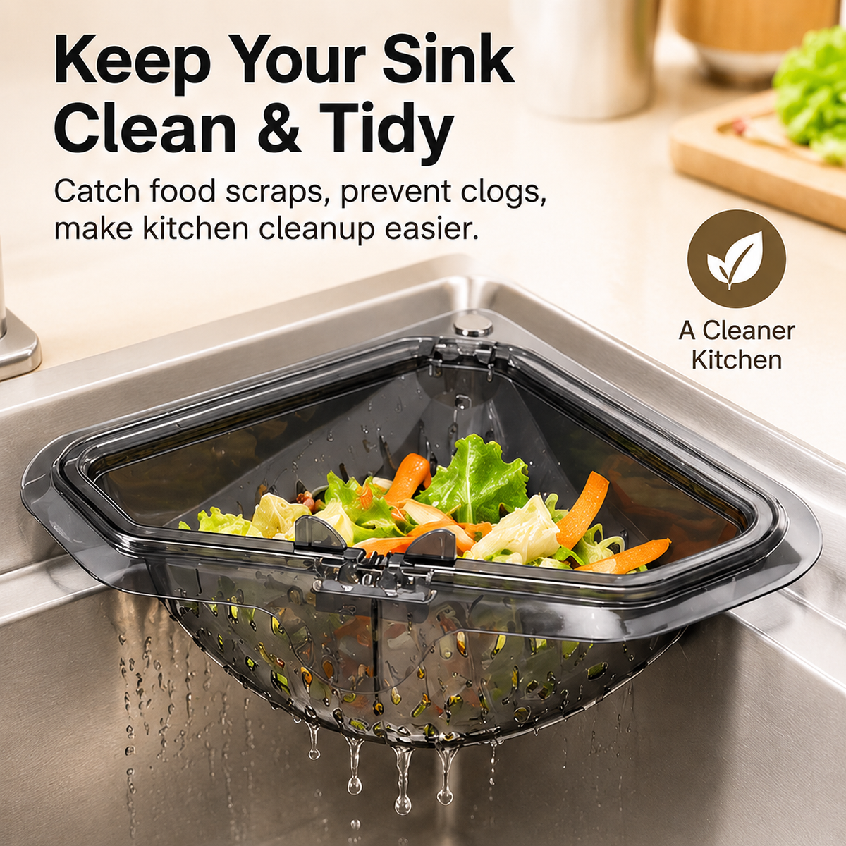 ✨ FLASH SALE | Space-Saving Magnetic Corner Sink Filter & Waste Catcher