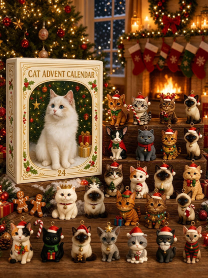 24 Festive Cat Figures for the Christmas Countdown