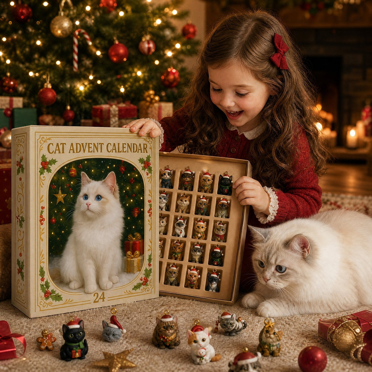24 Festive Cat Figures for the Christmas Countdown