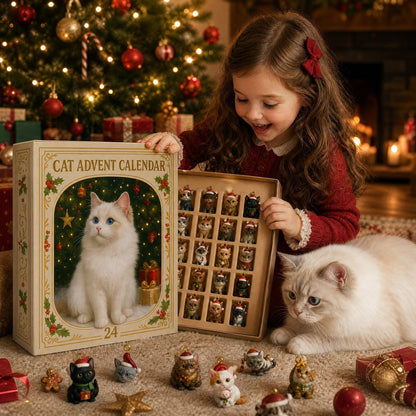 24 Festive Cat Figures for the Christmas Countdown